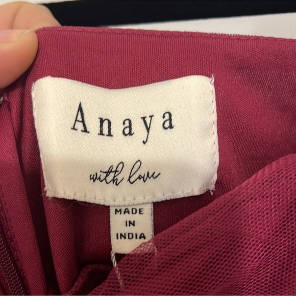 Anaya With Love mini puff sleeve dress in red plum - Picture 6 of 9